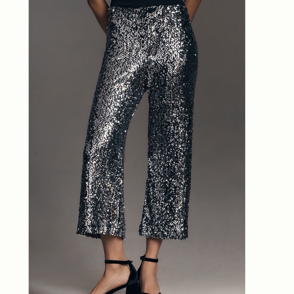 NWT The Colette Cropped Wide-Leg Sequin Pants - Picture 9 of 15